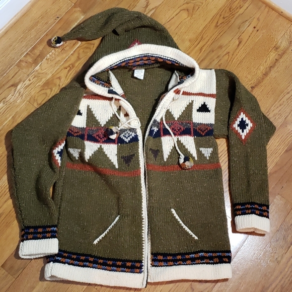 Inca Maki zip front sweater handmade m l - Picture 1 of 6